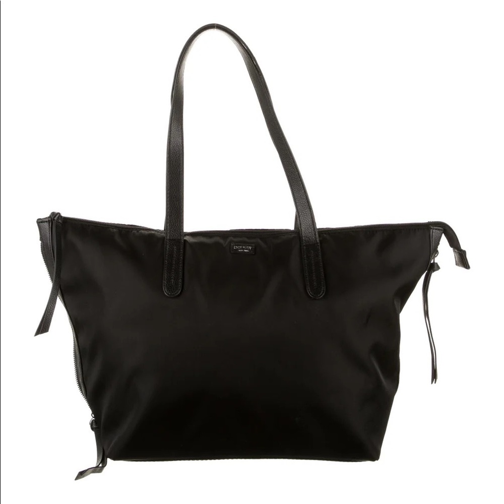 Botkier black nylon tote with side zipper detailing